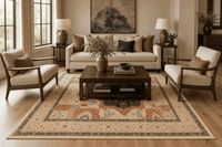 Khurjeen Hand-Knotted Wool Area Rug in Multicolor, 9'9 x 6'9 (view 4)