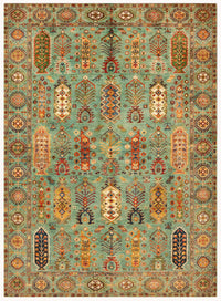 Khurjeen Hand-Knotted Wool Area Rug in Multicolor, 8'1 x 5'9