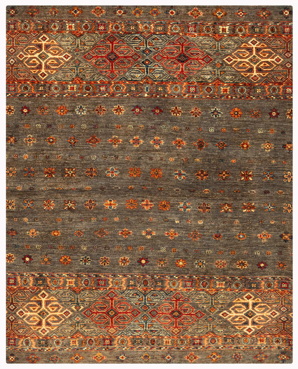 Khurjeen Hand-Knotted Wool Area Rug in Multicolor, 5'8 x 4'4