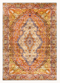 Machani Machine-Made Area Rug in Warm Multicolor, 5'10 x 3'11